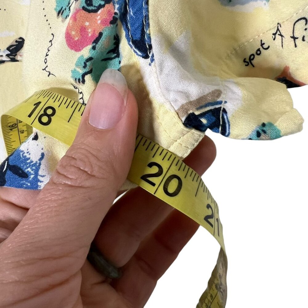 Vintage 90s Yellow Travel Print Button Up Short Sleeve Top Small - Picture 5 of 5